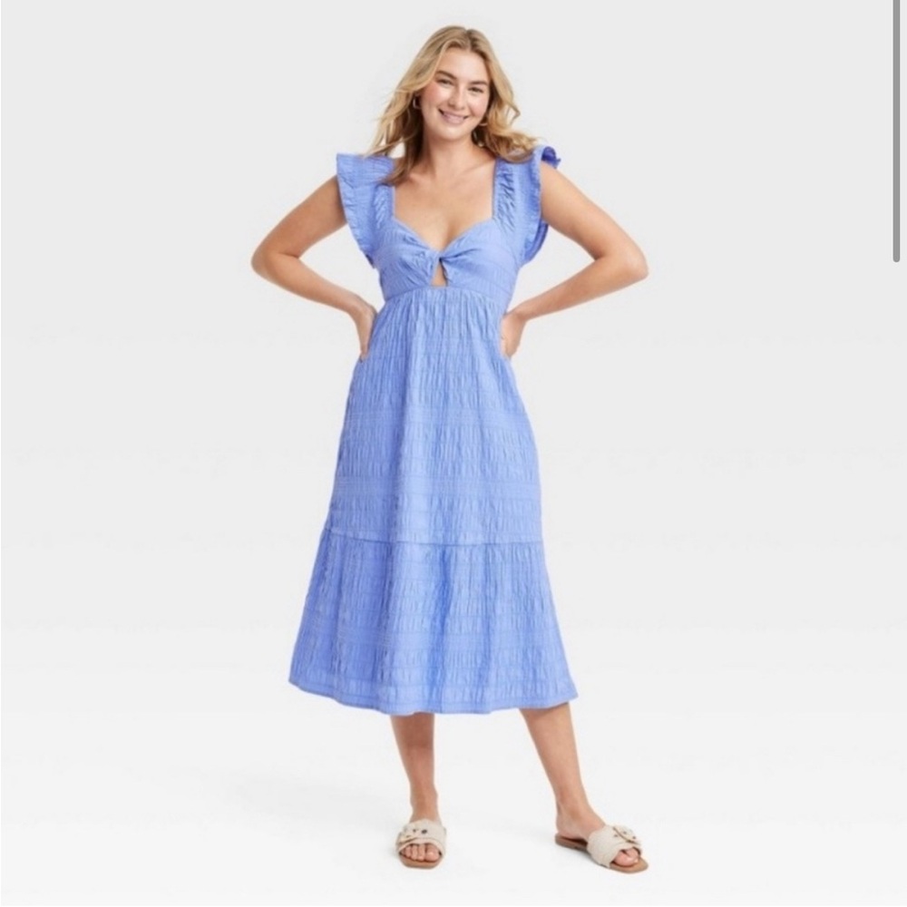 Universal Thread Flutter Short Sleeve Midi A-Line Dress